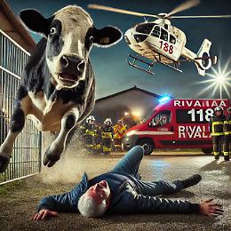 Rivara: 65enne travolto da una mucca, elitrasportato al CTO