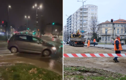 VIDEO - Si rompe un tubo e il corso finisce a bagno: «Benvenuti alle terme di Torino»