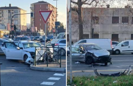 Incidente stradale, si scontrano un taxi e un'auto: 5 feriti e traffico in tilt
