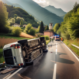 Un furgone si ribalta ad Avigliana. Traffico bloccato e intervento immediato dei soccorsi