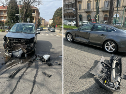 Incidente stradale in centro a Torino, coinvolti 4 bambini e i genitori