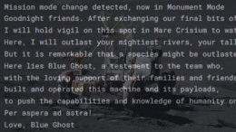 Le ultime parole di Blue Ghost: il messaggio d'addio della sonda lunare che ha fatto la storia