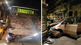 Auto si schianta contro un pullman in via Madama Cristina: al Cto i due conducenti