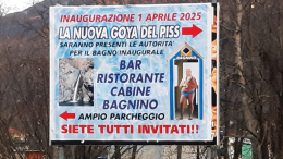 Il Pesce d’Aprile della Goya del Piss: ad Almese inaugurato uno stabilimento balneare