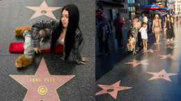 Anna Pepe conquista la Stella della Walk of Fame (ma non è quella vera)
