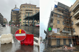 A Torino residenti sfollati e negozi chiusi dopo il crollo del tetto. E l’Asl blocca i lavori