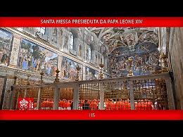 La Messa celebrata da papa Leone con in cardinali 