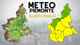 Meteo: arrivano pioggia e temporali, allerta gialla in Piemonte