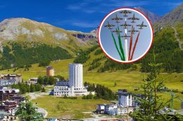 Sestriere si tinge di rosa (e Tricolore): le Frecce celebrano l'arrivo del Giro d'Italia