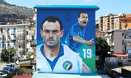 Un murale per ricordare Totò Schillaci e le "Notti magiche" di Italia '90