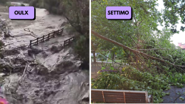 Un'altra colata detritica si porta via un ponte a Oulx. Tromba d'aria a Settimo Torinese