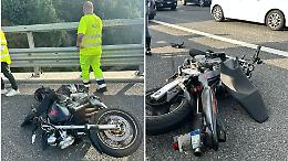 Tangenziale, incidente all'altezza di Stupinigi: motociclista ferito
