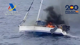 Veliero in fiamme al largo delle Canarie: sequestrata una tonnellata di cocaina