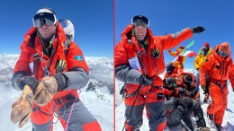 L'alpinista Marco Confortola conquista la vetta del Gasherbrum I