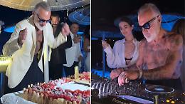Gianluca Vacchi festeggia 58 anni: fuochi d’artificio, musica e due torte per Mr. Enjoy