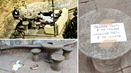 "Arredano" il giardino pubblico con un divano per stare più comodi