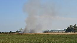 Incendio nell'ex discarica di Volvera: fumo in zona Tomasi, domate le fiamme