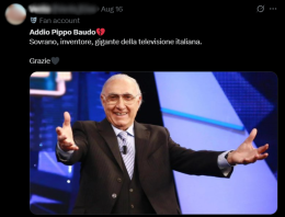Le reazioni degli italiani alla scomparsa di Pippo Baudo: l’affetto profondo del popolo dei social