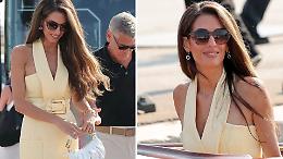 Amal Clooney a Venezia: il tubino giallo burro Balmain che anticipa il red carpet