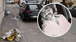 Veronese ferito a collo, schiena, torace e addome. Sotto di lui il coltello che l'ha ucciso