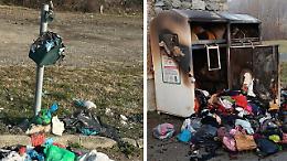 Capodanno di fiamme a Cuorgn&egrave;: cassonetti incendiati al Ponte Vecchio, allarme sicurezza