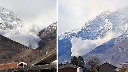 Una enorme valanga cade dalle montagne sopra Bussoleno. Immagini impressionanti dalla Val di Susa