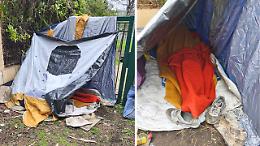 Tende e baracche, il giardino pubblico diventa un dormitorio