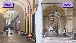 Senzatetto sgomberati dai portici di corso Vittorio Emanuele II. Problema risolto o spostato?