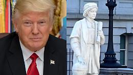 Trump installa la statua di Cristoforo Colombo vicino alla Casa Bianca: &ldquo;E&rsquo; un eroe. Voi italiani mi amerete&rdquo;