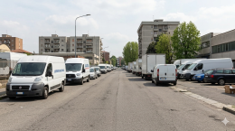 Parcheggi occupati dai furgoni a noleggio a Mirafiori sud