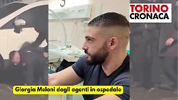 Meloni dagli agenti feriti e ai medici "Grazie per il vostro lavoro" VIDEO