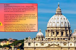 It-alert usato per il funerale del Papa, cittadini in rivolta