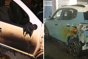 Notte di fuoco a Torino: bidoni incendiati, auto danneggiate