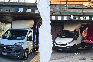 A Chieri c'è  un ponte che fa "strage" di furgoni: due incastrati in un solo giorno