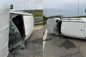 Incidente allo svincolo di Savonera: auto si ribalta, due feriti in ospedale