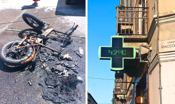 Esplode una bicicletta elettrica. &laquo;E' colpa del caldo&raquo;