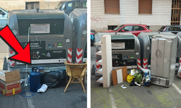 Torino, tra i bidoni spunta pure una bombola del gas