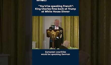 Re Carlo risponde a Trump alla Casa Bianca: &ldquo;Senza di noi parlereste francese&rdquo;
