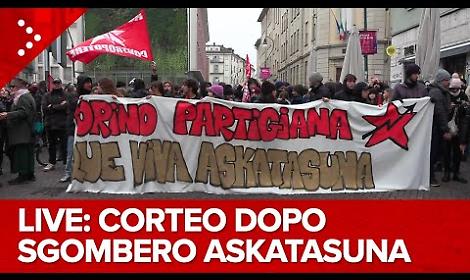 Torino, alta tensione per il corteo di Askatasuna LIVE