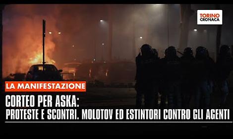 Corteo per Aska: proteste e scontri. Molotov ed estintori contro gli agenti