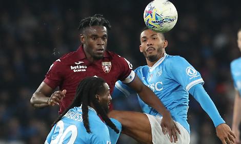 Il granata Zapata in Napoli-Torino 2-1 (foto Getty Image)