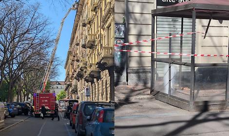 Paura a San Salvario, piovono tegole da un palazzo: arrivano i vigili del fuoco