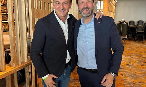 Il governatore Alberto Cirio con Fabrice Pannekoucke, presidente Regione Auvergne-Rh&ocirc;ne-Alpes