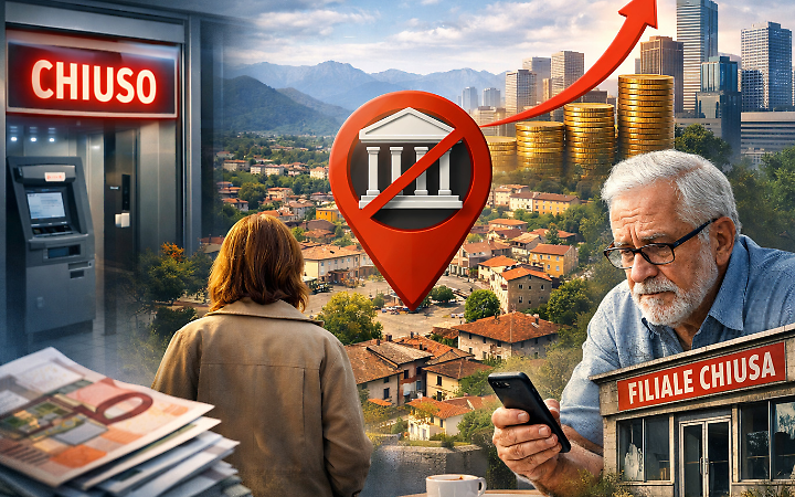 La ritirata delle (grandi) Banche: in Piemonte 669.000 persone restano senza