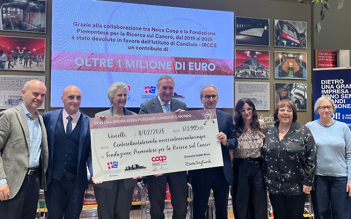 Oltre un milione di euro per la ricerca a Candiolo: sette anni di iniziative Nova Coop