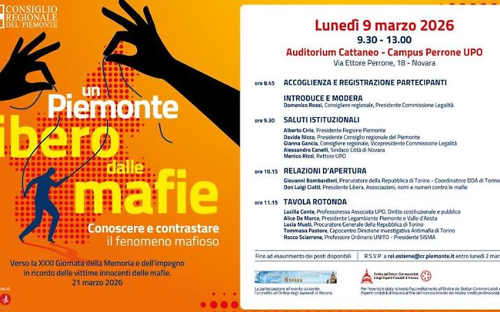 Un Piemonte libero dalle mafie