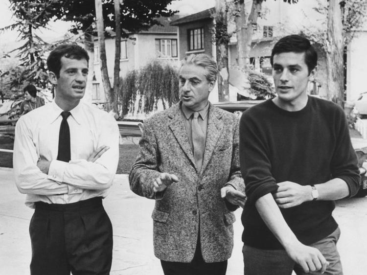 Jean-Paul Belmondo, il regista Rene Clement e Alain Delon nel 1966