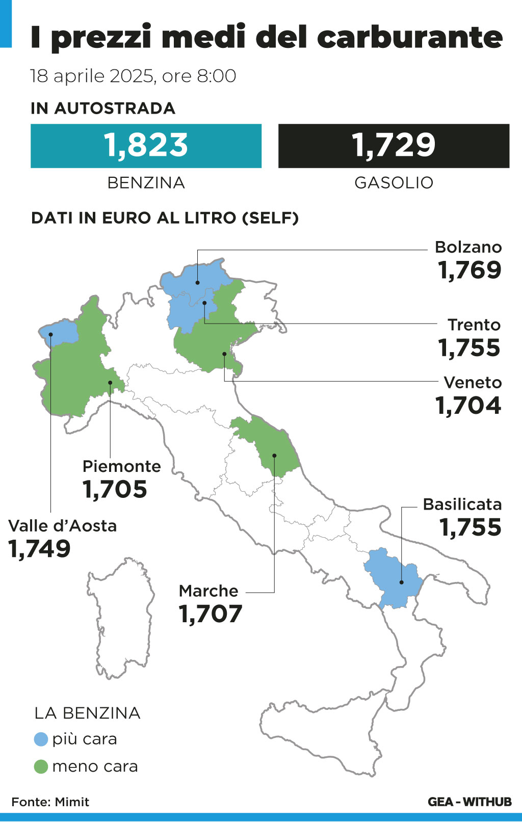Info carburanti 18/04/25