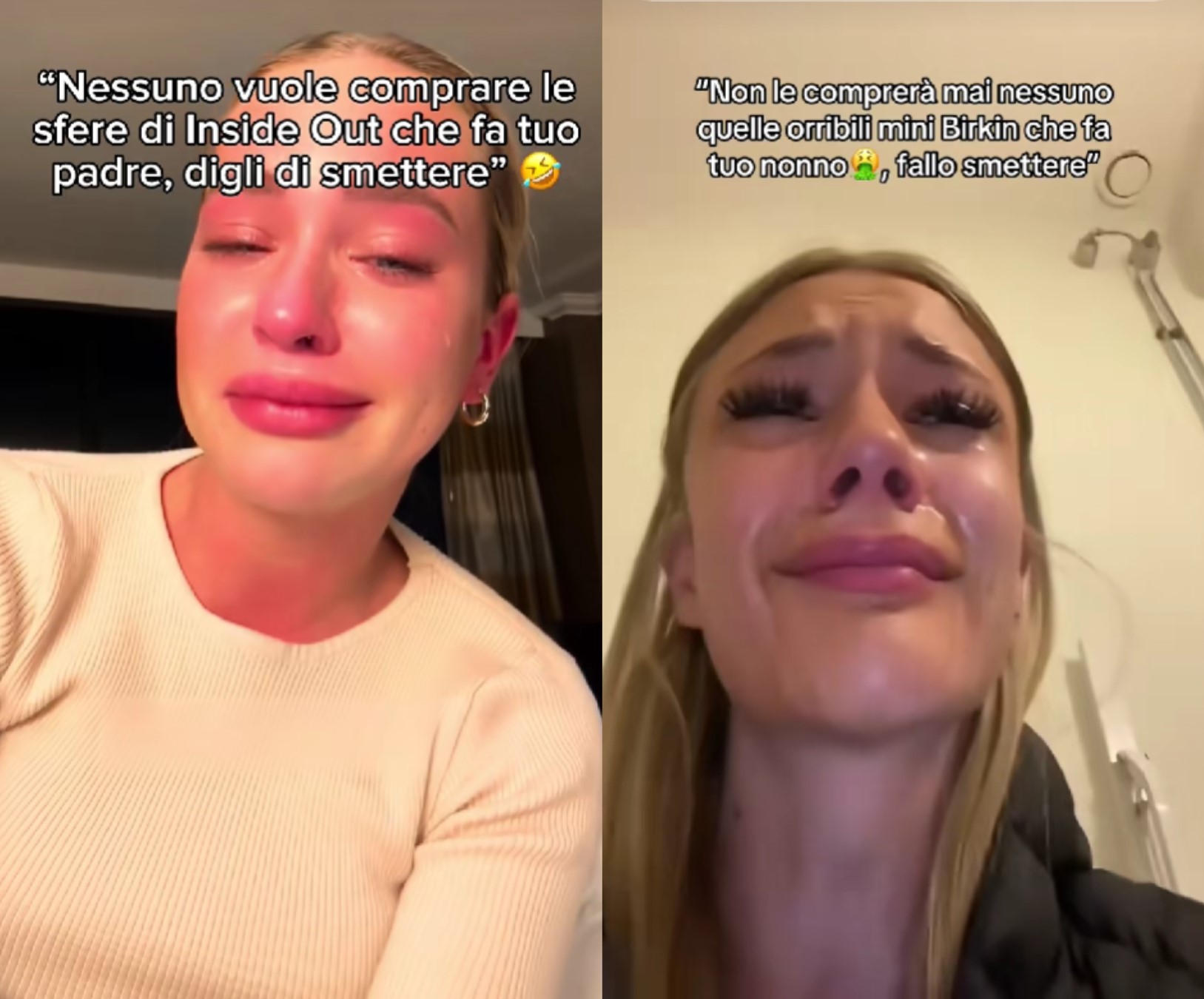 Ragazze piangenti TikTok