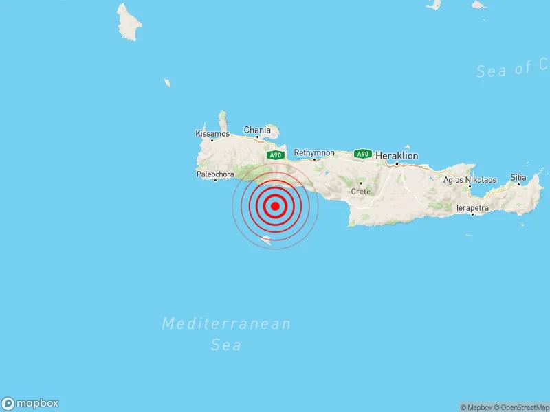 Terremoto di magnitudo 6 al largo di Creta